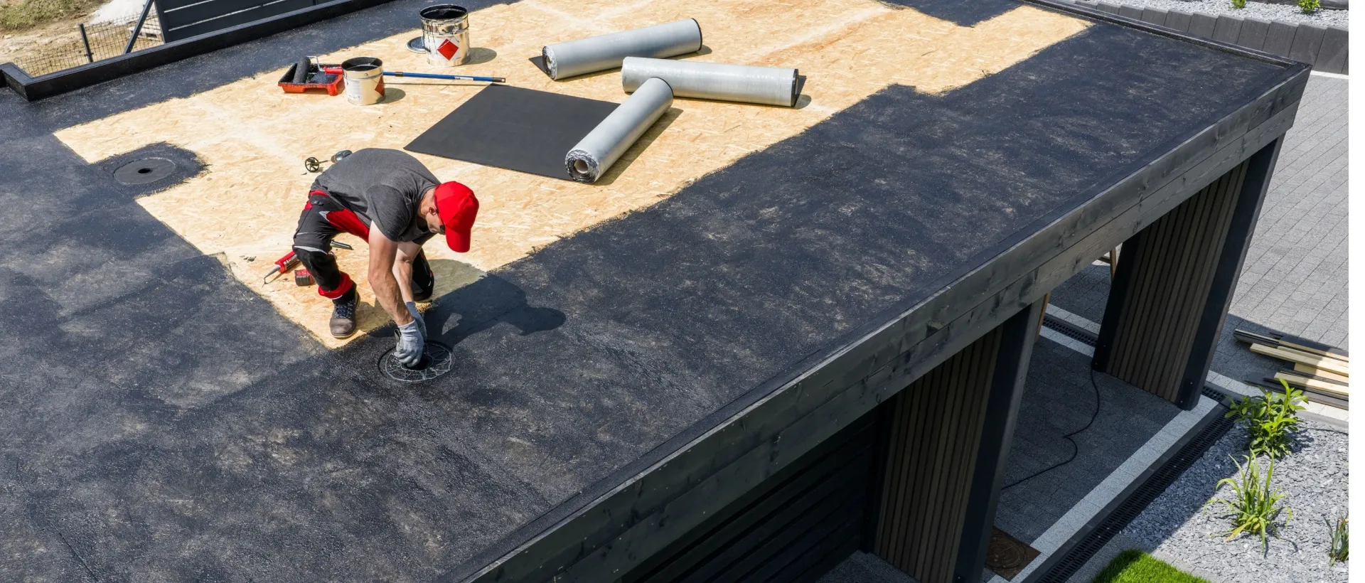 new flat roof installation
